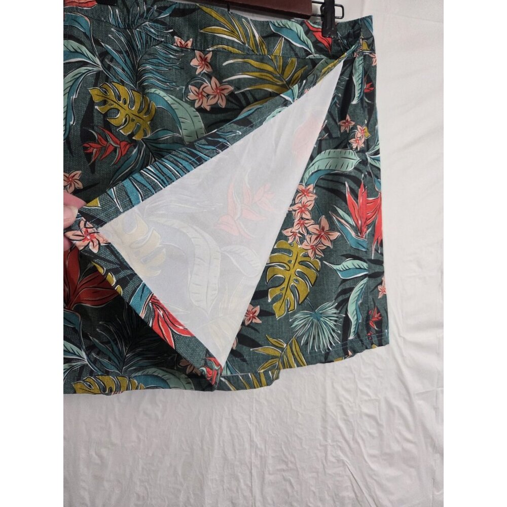 Rip Skirt Hawaiian Size Medium Floral Vintage True Wrap Length 2 Bali Jungle - Picture 6 of 9